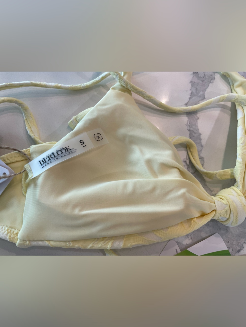 Berlook Textured Bloom Yellow Tie-Front Bikini Set - Picture 8 of 9